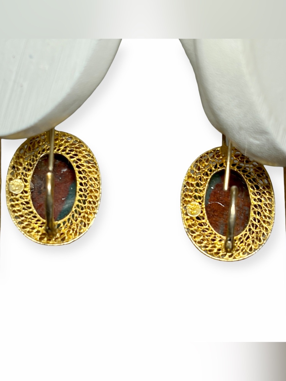 Vintage Gold Plated Vermeil Statement Pendant Necklace Earring Set - NWOT - Picture 6 of 16